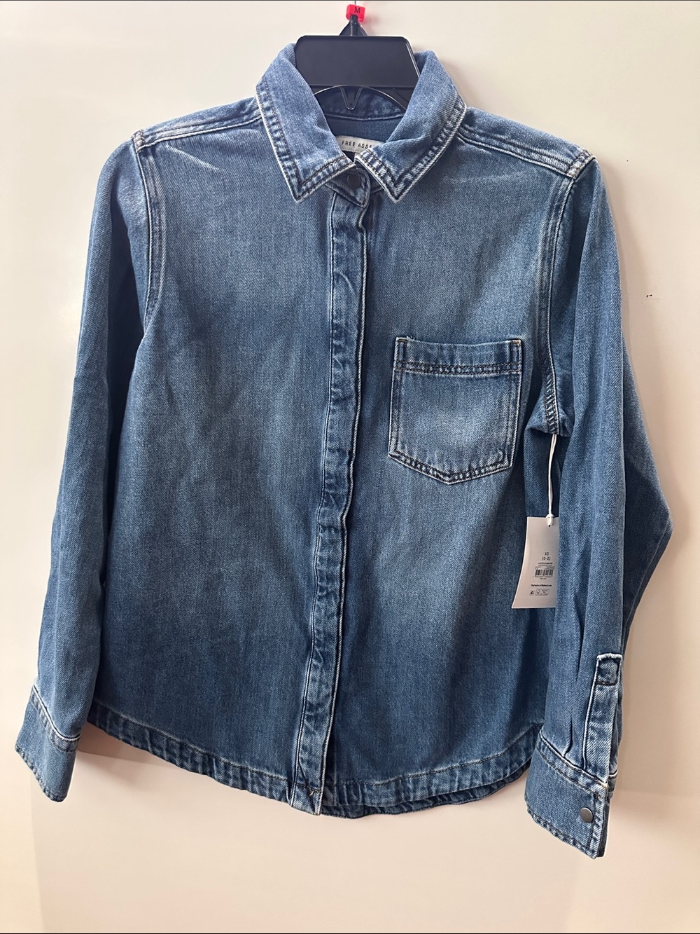 Women's Button Up Denim Shirt with Long Sleeves XS - Picture 5 of 12